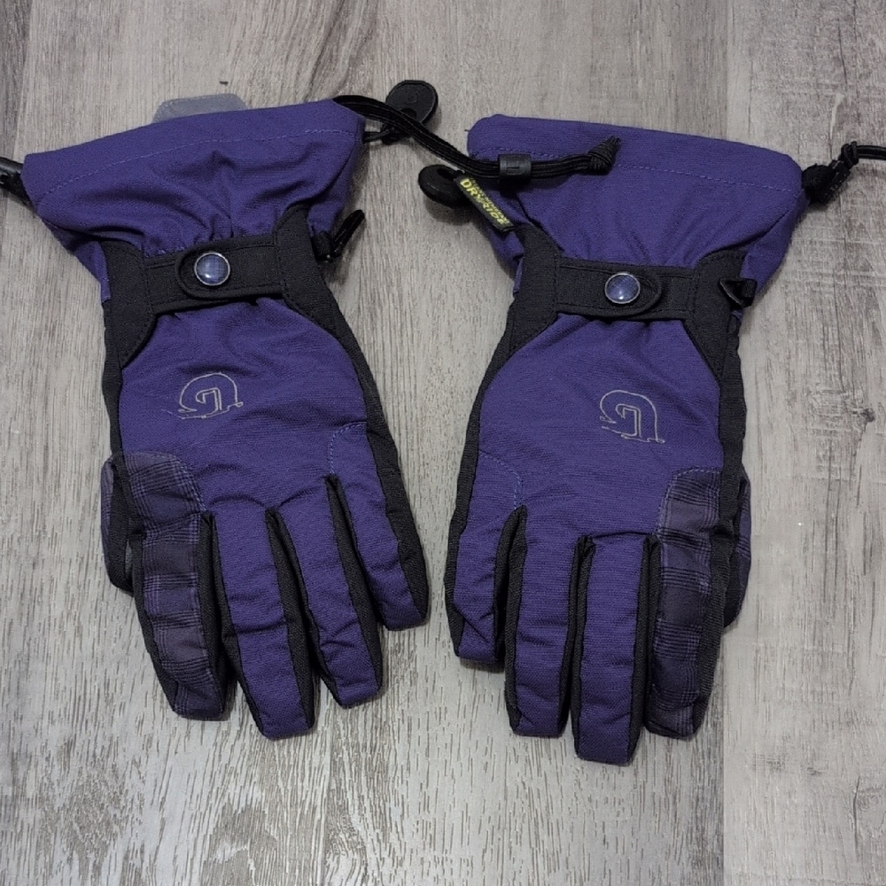 Purple and Black Winter Gloves